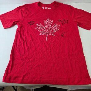 Canada Olympic Red Maple Leaf T-Shirt Youth Large Vancouver 2010 SIGNED